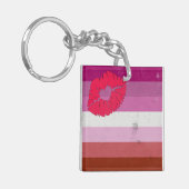 Porte-clés Drapeau lesbien (Lipstick) (Devant gauche)
