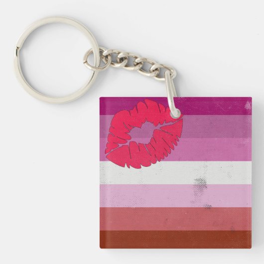 Porte-clés Drapeau lesbien (Lipstick) (Devant)