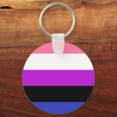 Porte-clés drapeau LGBT genderfluid (Recto)