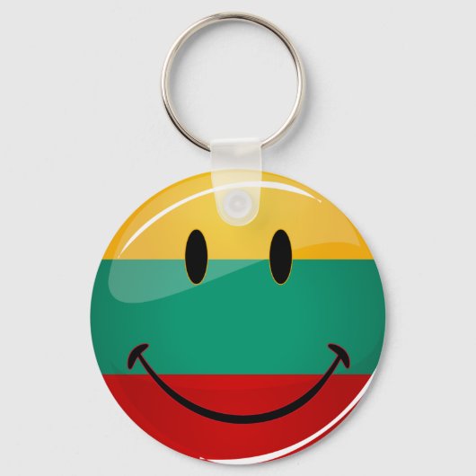 Porte-clés Drapeau lituanien souriant rond (Recto)