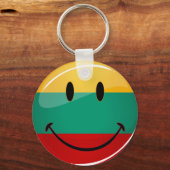 Porte-clés Drapeau lituanien souriant rond (Recto)