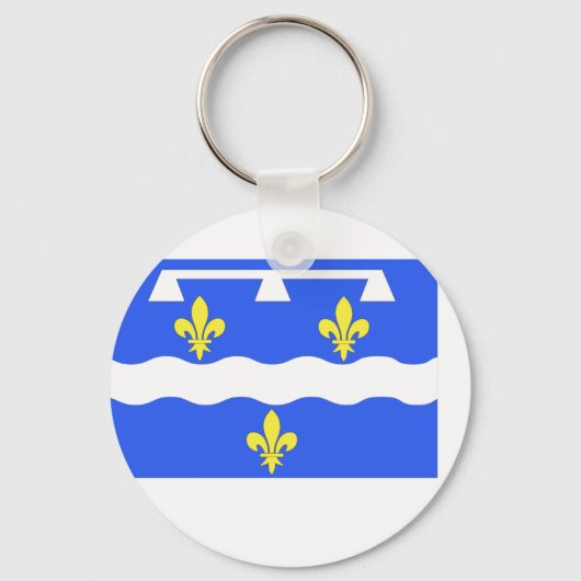 Porte-clés Drapeau Loiret, France (Recto)