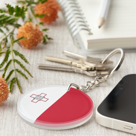 Porte-clés Drapeau Malte (Devant droit)