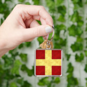 Porte-clés Drapeau maritime de signal nautique d'aquarelle de (main)