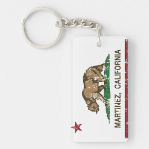 Porte-clés Drapeau Martinez d'état de la Californie