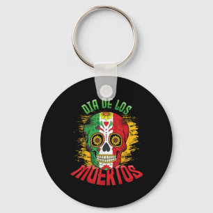 Porte-clés Drapeau mexicain Dia De Los Muertos Cool crâne mex