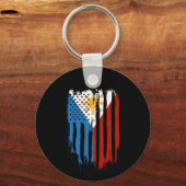 Porte-clés Drapeau mi-américain mi-philippin Philippines (Recto)