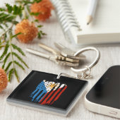 Porte-clés Drapeau mi-américain mi-philippin Philippines (Devant Droit)