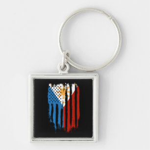 Porte-clés Drapeau mi-américain mi-philippin Philippines