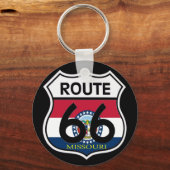 Porte-clés Drapeau Missouri Route 66 Bouclier (Recto)