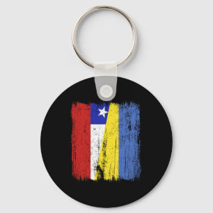 Porte-clés Drapeau moitié Chili Ukraine Patrimoine ukrainien
