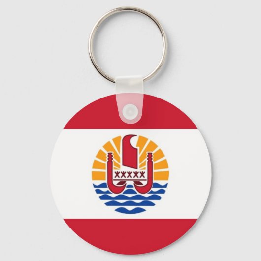 Porte-clés Drapeau mondial de la Polynésie française (Recto)