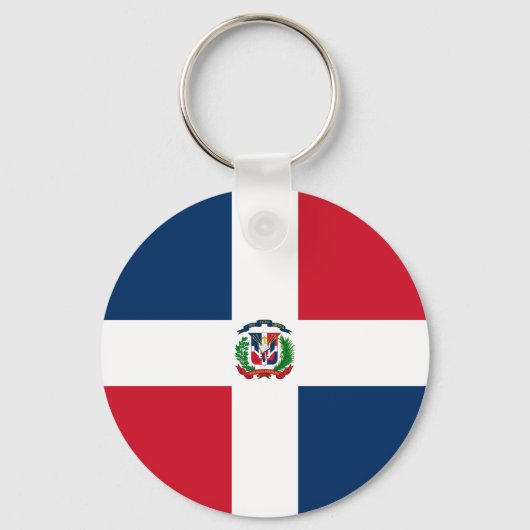 Porte-clés Drapeau mondial de la République Dominicaine (Recto)