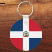 Porte-clés Drapeau mondial de la République Dominicaine (Recto)