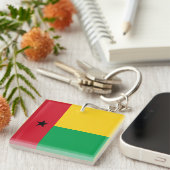 Porte-clés Drapeau national de Guinée-Bissau (Devant Droit)