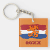 Porte-clés Drapeau néerlandais personnalisé Orange Lion Team  (Devant)
