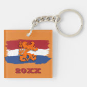 Porte-clés Drapeau néerlandais personnalisé Orange Lion Team  (Dos)