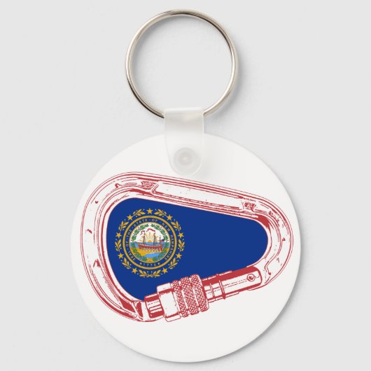 Porte-clés Drapeau New Hampshire Escalade carabiner (Recto)