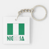 Porte-clés Drapeau nigérian et Nigeria (Dos)