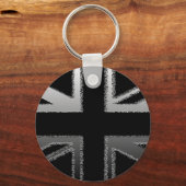 Porte-clés Drapeau noir et gris argenté Union (Recto)