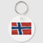 Porte-clés Drapeau Norvège Rouge Et Bleu (Verso)