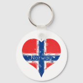 Porte-clés Drapeau norvégien I Heart Norway (Recto)