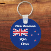 Porte-clés Drapeau Nouvelle-Zélande & salutations Kia Ora / N (Verso)