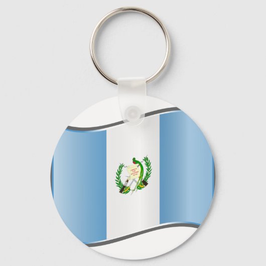 Porte-clés Drapeau ondulé du Guatemala (Recto)