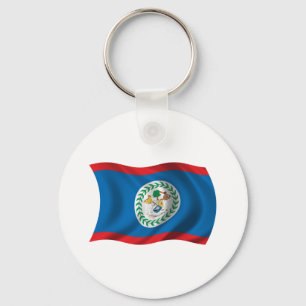 Porte-clés Drapeau onduleux de Belize