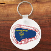 Porte-clés Drapeau Oregon Escalade carabiner (Recto)