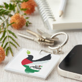 Porte-clés Drapeau palestinien dans une colombe de paix avec  (Devant Droit)