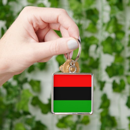 Porte-clés Drapeau panafricain rouge, noir, vert (main)