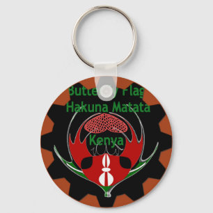 Porte-clés Drapeau Papillon Kenya Art – Hakuna Matata Patriot