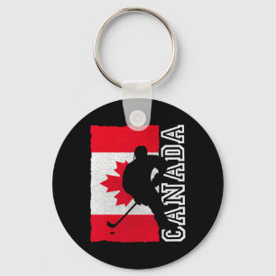 Porte-clés Drapeau patriotique canadien de hockey