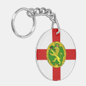 Porte-clés Drapeau patriotique d'Aurigny (Devant gauche)
