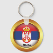 Porte-clés Drapeau patriotique de Serbie (Recto)