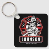 Porte-clés Drapeau patriotique personnalisé de pompier (Recto)