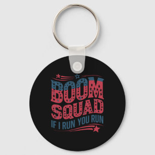 Porte-clés Drapeau Patriotique Usa 4 juillet Boom Squad si je
