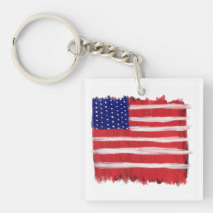 Porte-clés Drapeau peint d'art folklorique
