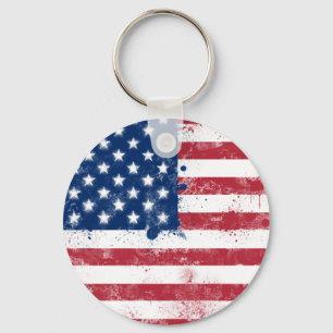 Porte-clés Drapeau peint des Etats-Unis