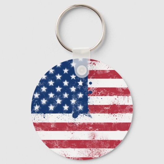 Porte-clés Drapeau peint des Etats-Unis (Recto)
