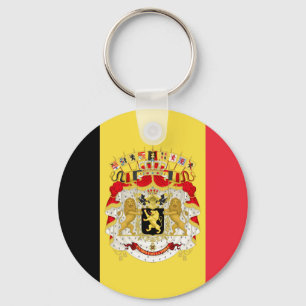 Porte-clés Drapeau personnalisé de Belgique Rouge jaune noir