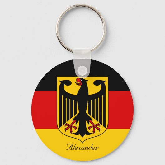 Porte-clés Drapeau personnalisé de l'Allemagne avec armoiries (Recto)