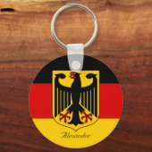 Porte-clés Drapeau personnalisé de l'Allemagne avec armoiries (Recto)