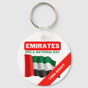 Porte-clés Drapeau Personnalisé Patriotique Émirats Arabes Un