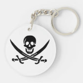 Porte-clés Drapeau pirate crâne épées croisées (Dos)