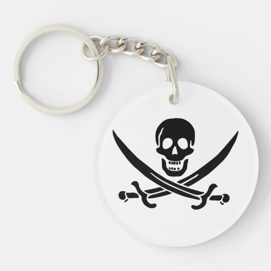 Porte-clés Drapeau pirate crâne épées croisées (Devant)