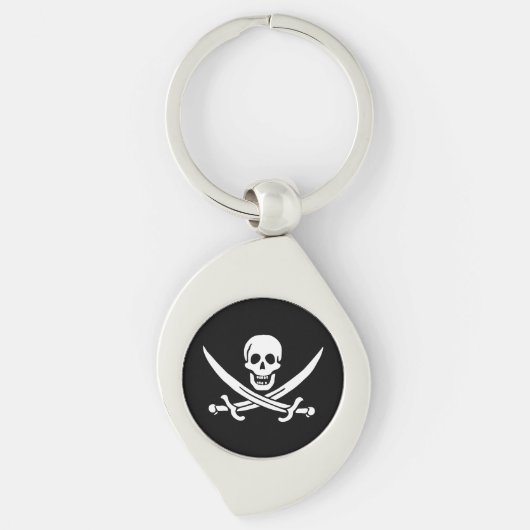 Porte-clés Drapeau pirate crâne épées croisées (Devant)