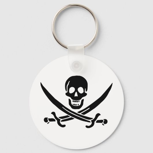 Porte-clés Drapeau pirate crâne épées croisées (Recto)