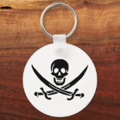 Porte-clés Drapeau pirate crâne épées croisées (Recto)